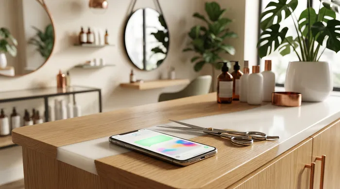 E Smartphone mat enger Messagerie-App läit op engem Marmerdësch nieft engem Blat mat enger handgeschriwwener To-Do-Lëscht an engem Bläistëft.